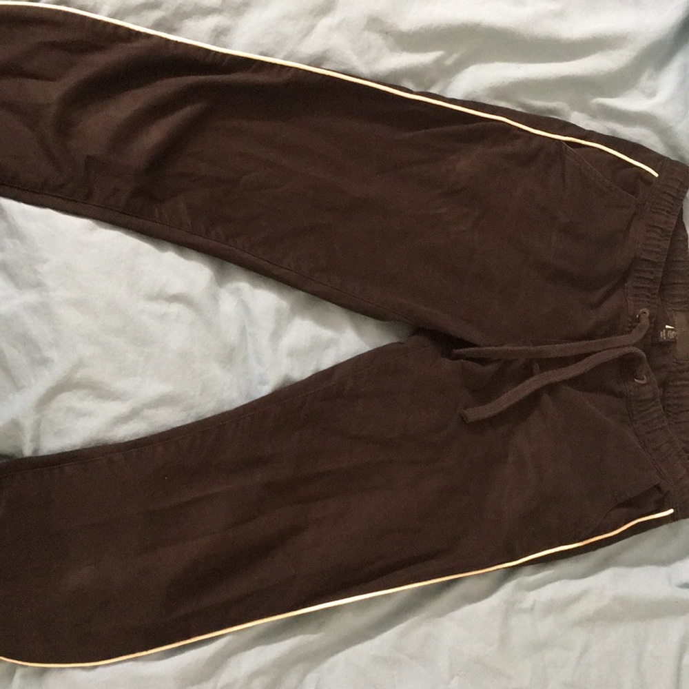 ASOS Black skinny joggers with white piping